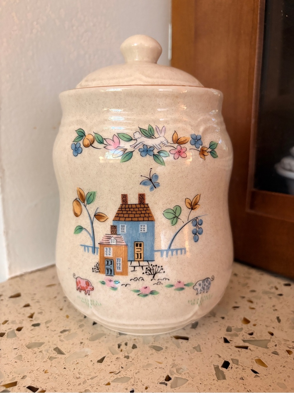 Vintage Heartland Cottage Ceramic Cookie Jar / coffee jar